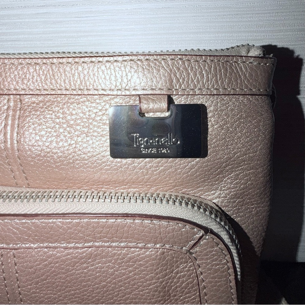 Tignanello rose gold Leather Crossbody Bag